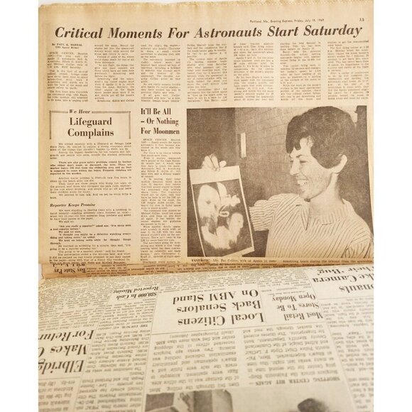 1969 Apollo 11 Moon Lander Preparation Portland Express Newspaper July 18 DWJJ - Picture 3 of 3